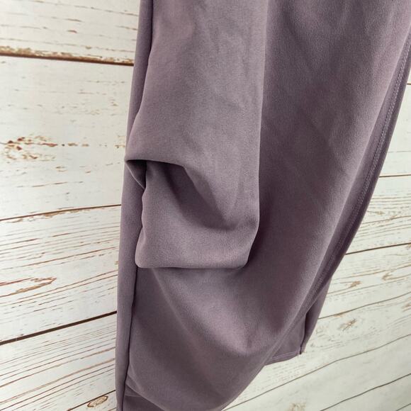 Windsor S Dusty Purple Ruched Faux Wrap Square Neck Mini Cocktail Dress - Picture 3 of 7